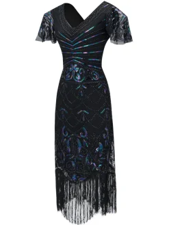 Outlet Retro Stage 1920s Fringed Flapper Gatsby Dress