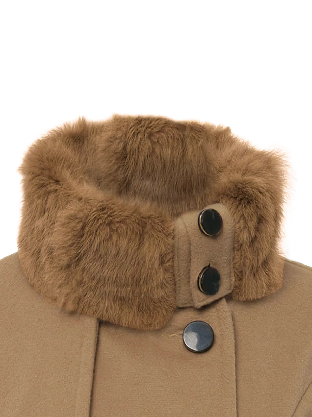 Hot Retro Stage 1950s Fur Collar Waisted Winter Coat