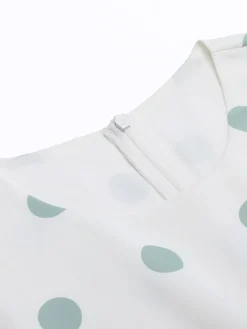 Fashion Retro Stage 1930s White Splicing Polka Dot Jumpsuit Green