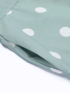 Fashion Retro Stage 1930s White Splicing Polka Dot Jumpsuit Green