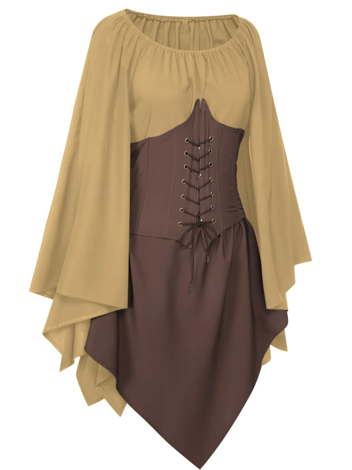 Discount Retro Stage 1950s Halloween Bat Sleeves Patchwork Dress