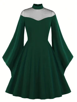 Outlet Retro Stage 1950s Halloween Flare Sleeve Swing Dress