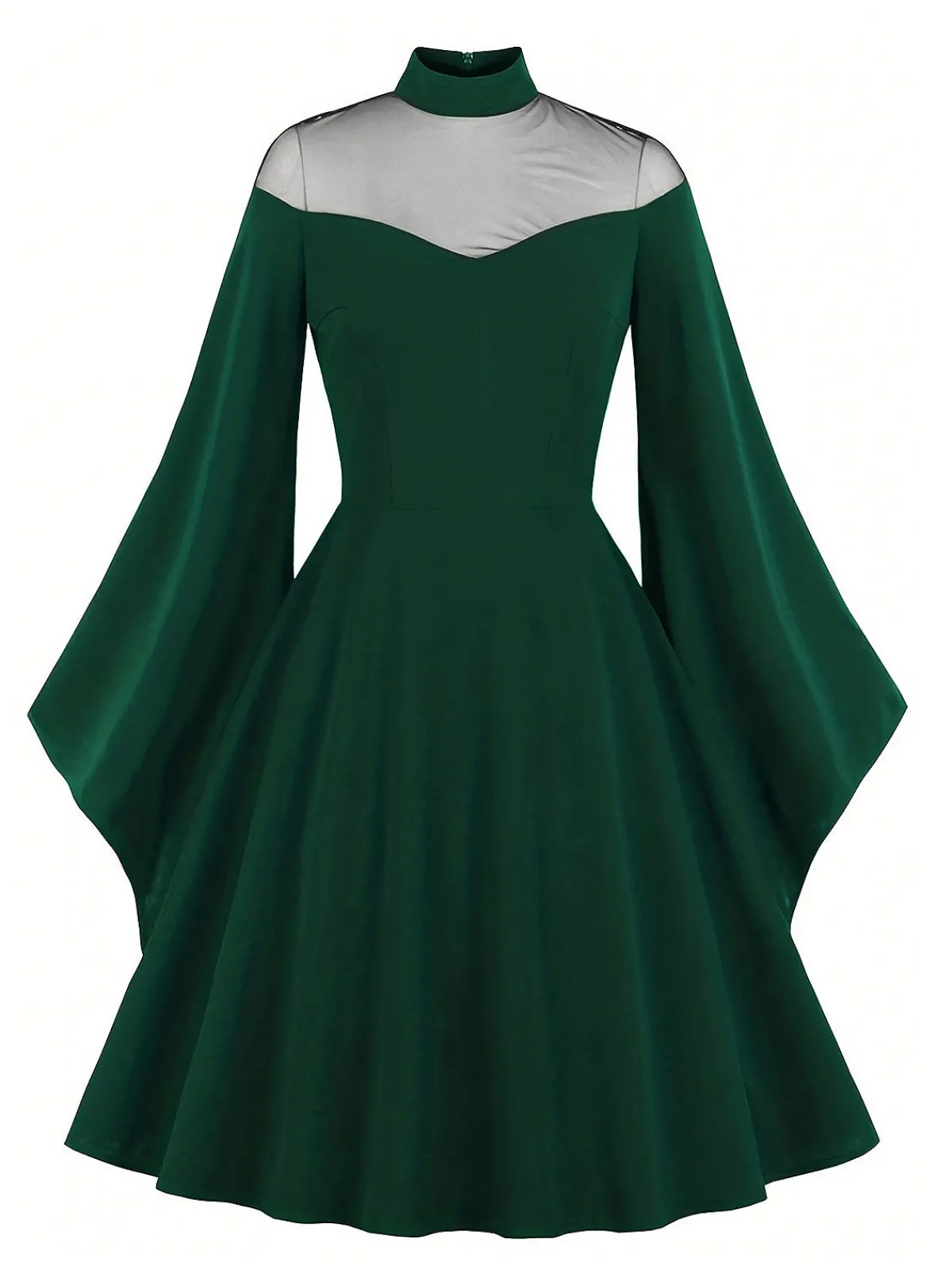 Outlet Retro Stage 1950s Halloween Flare Sleeve Swing Dress