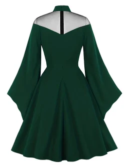Outlet Retro Stage 1950s Halloween Flare Sleeve Swing Dress