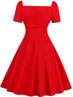 Discount Retro Stage 1980s Halloween Lace Patchwork Swing Dress