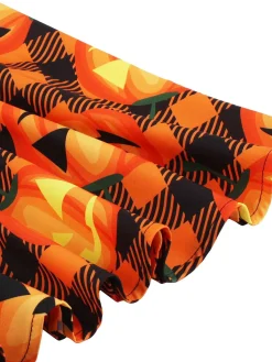 Online Retro Stage 1950s Halloween Patchwork Belt Swing Dress