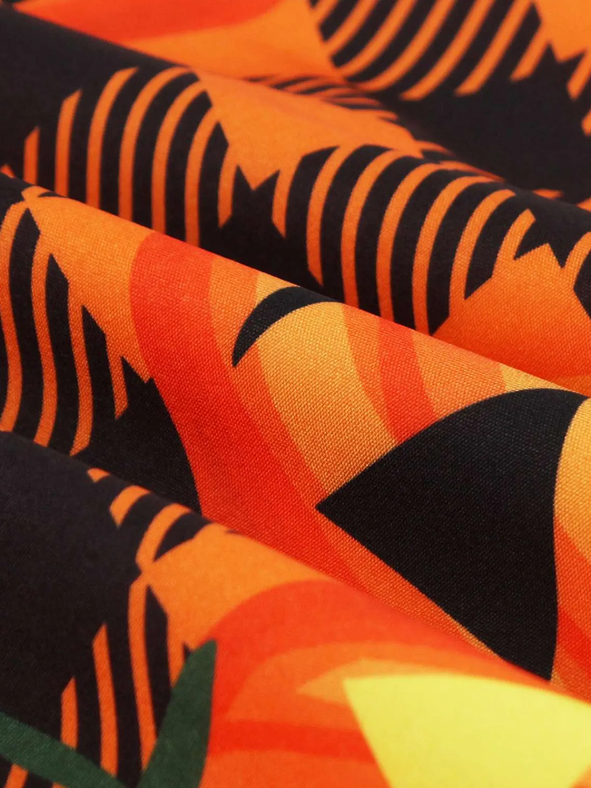 New Retro Stage 1950s Halloween Pattern Wave Neck Patchwork Dress