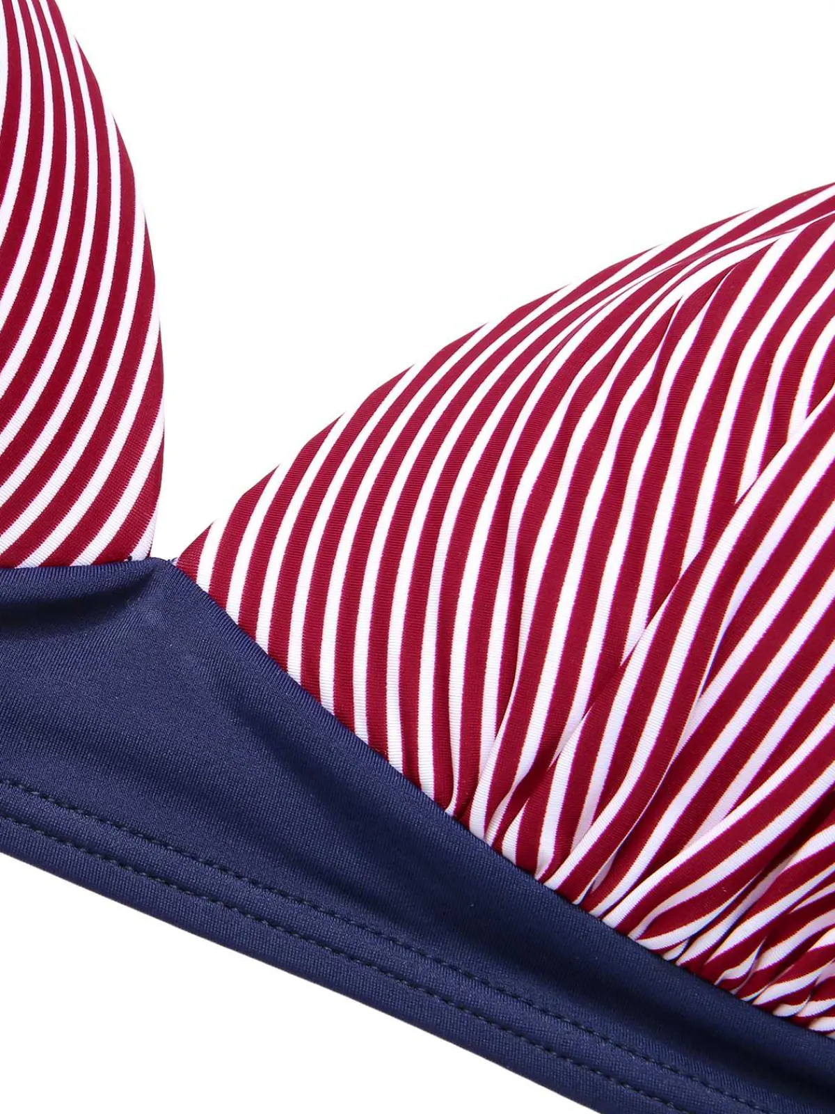 Fashion Retro Stage 1950s Halter Contrast Polka Dots Swimsuit