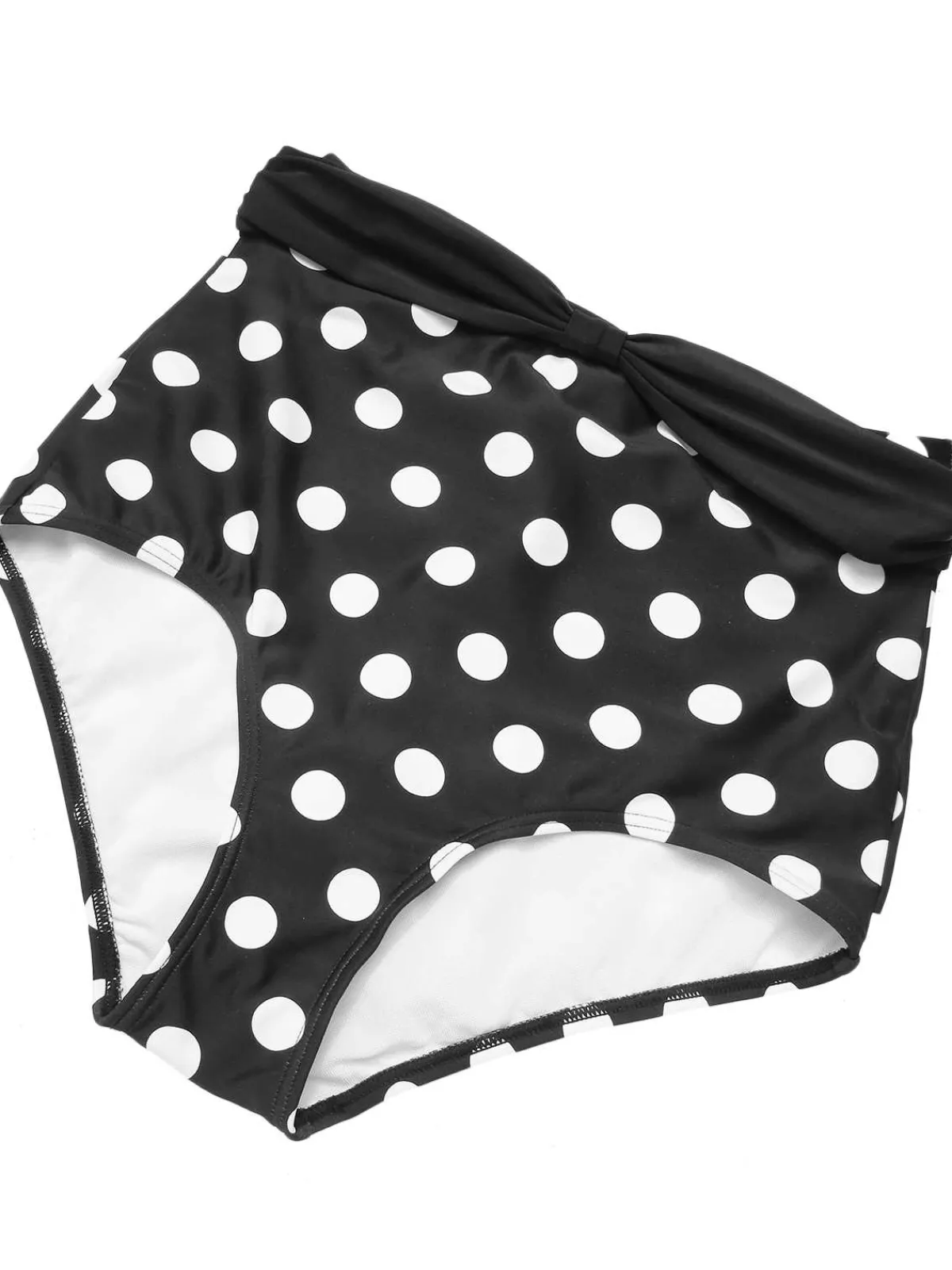 Fashion Retro Stage 1950s Halter Contrast Polka Dots Swimsuit
