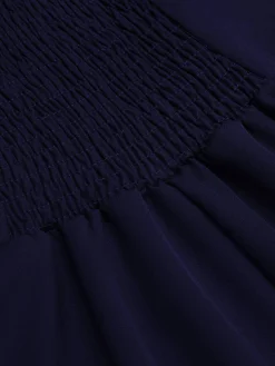 Hot Retro Stage 1950s Halter Navy Swing Dress