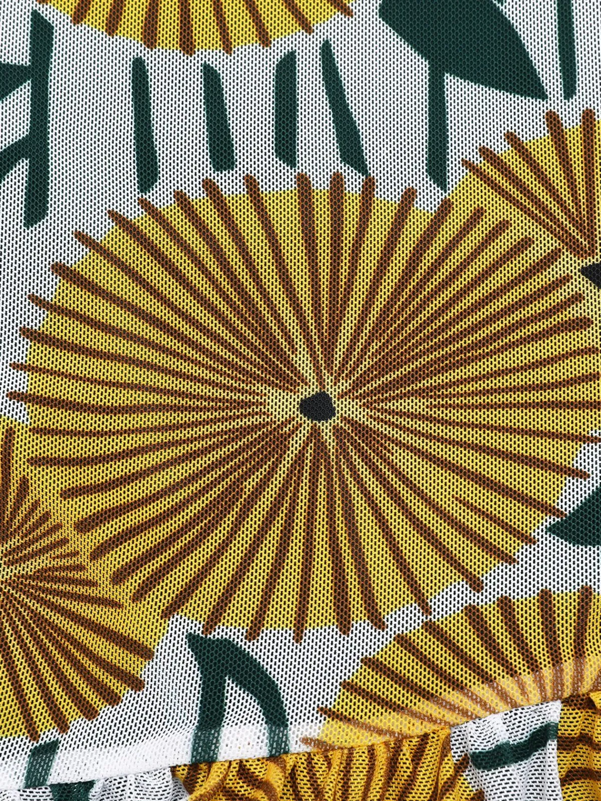 Fashion Retro Stage 1950s Halter Ping Pong Floral Swimsuit Yellow