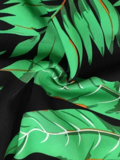 Discount Retro Stage 1950s Halter Tropical Palm-Leaf Romper