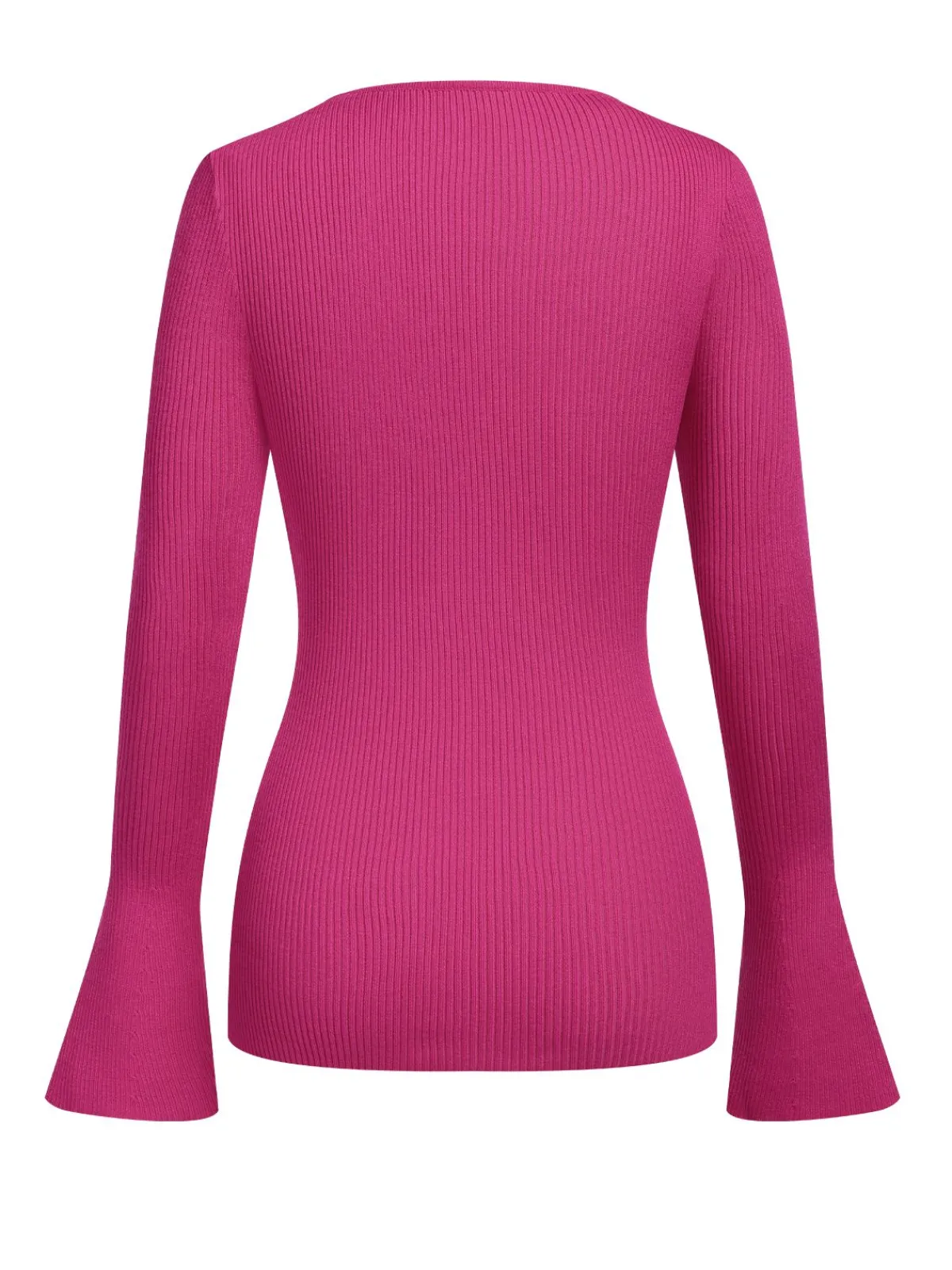 Sale Retro Stage 1970s Heart Cutout Knitted Solid Sweater