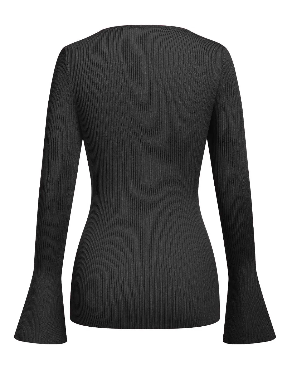 Sale Retro Stage 1970s Heart Cutout Knitted Solid Sweater