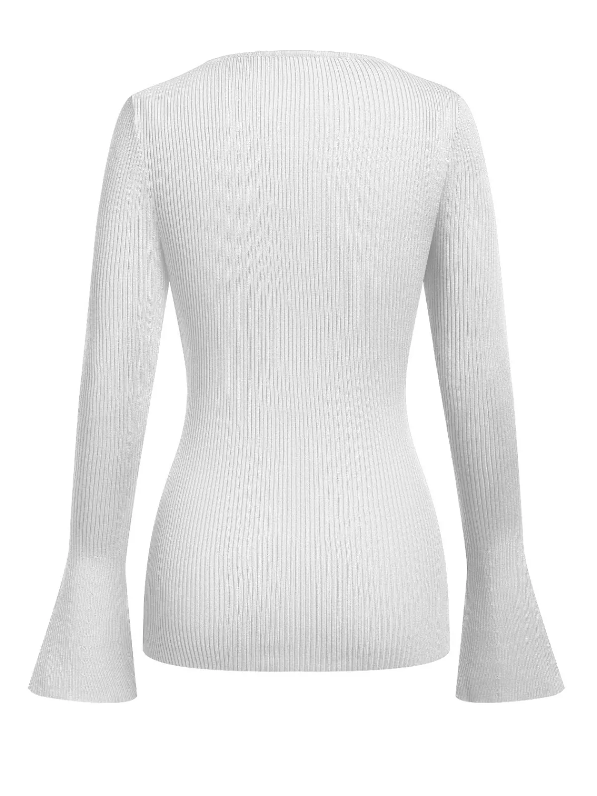 Sale Retro Stage 1970s Heart Cutout Knitted Solid Sweater