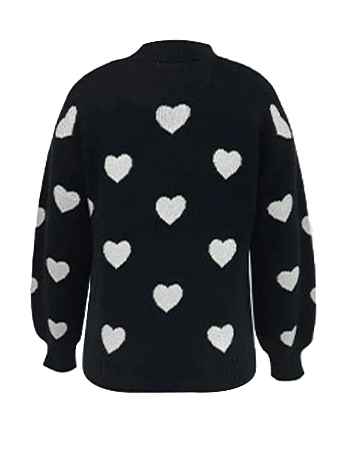 Outlet Retro Stage 1950s Heart Dots Knitted Solid Sweater