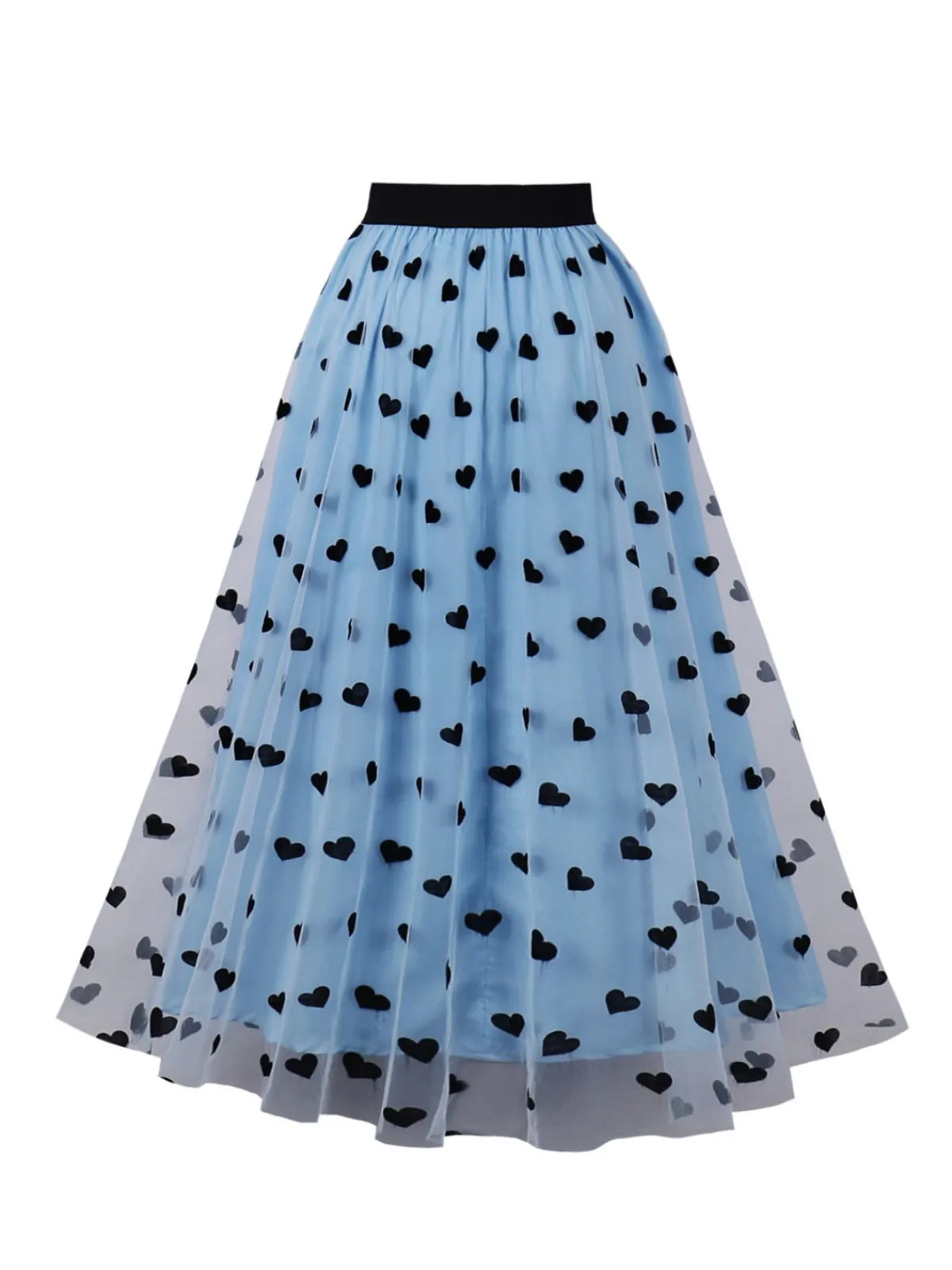 Clearance Retro Stage 1950s Heart High Waist Swing Skirt