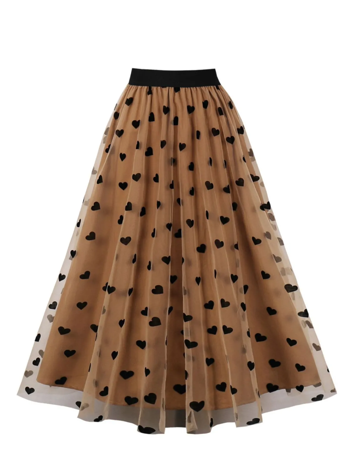 Clearance Retro Stage 1950s Heart High Waist Swing Skirt