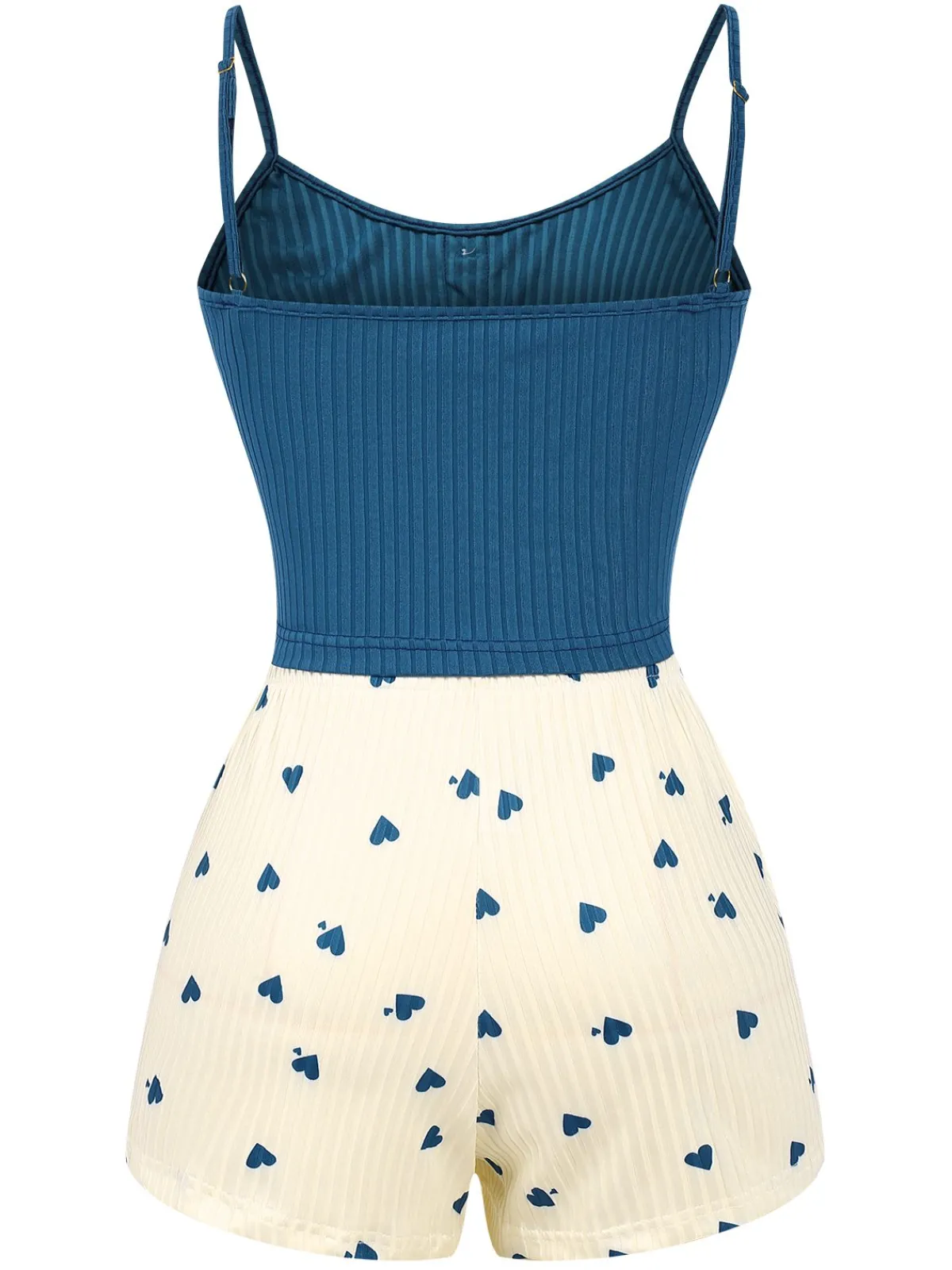 Clearance Retro Stage 1960s Heart Knit Spaghetti Strap Pajama