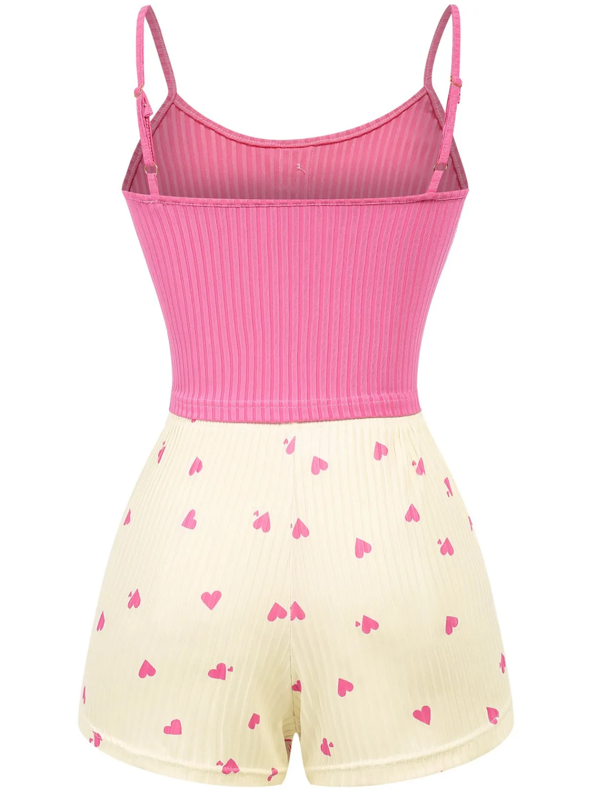Clearance Retro Stage 1960s Heart Knit Spaghetti Strap Pajama