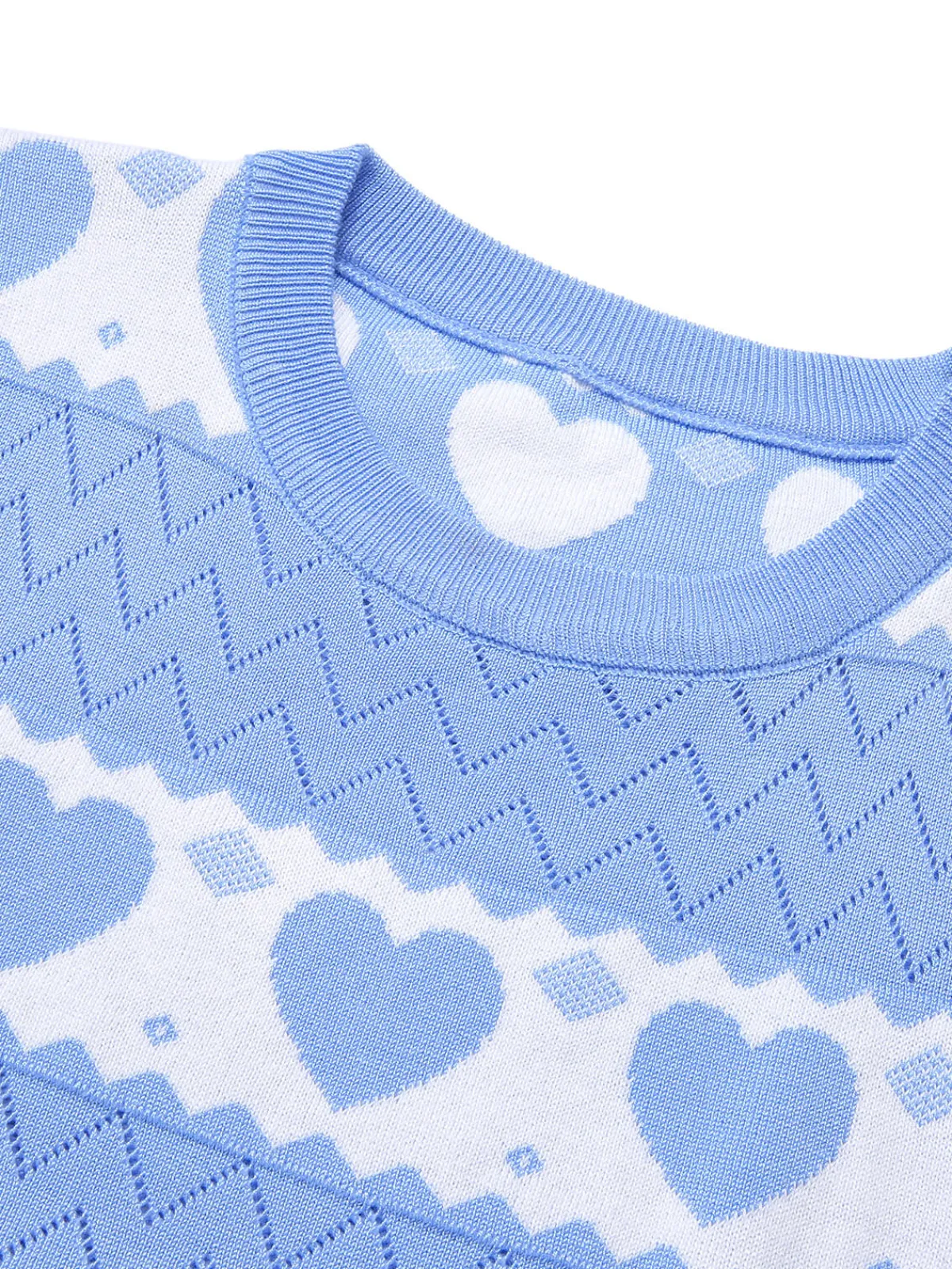 Online Retro Stage 1960s Heart Short Sleeved Knitted Dress