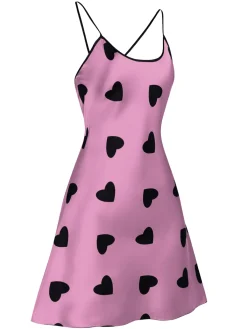 Hot Retro Stage 1960s Heart Spaghetti Straps Nightgown