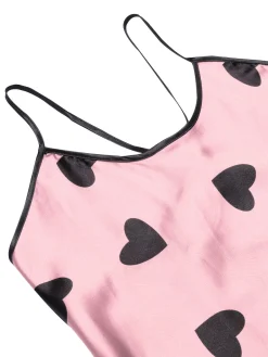 Hot Retro Stage 1960s Heart Spaghetti Straps Nightgown