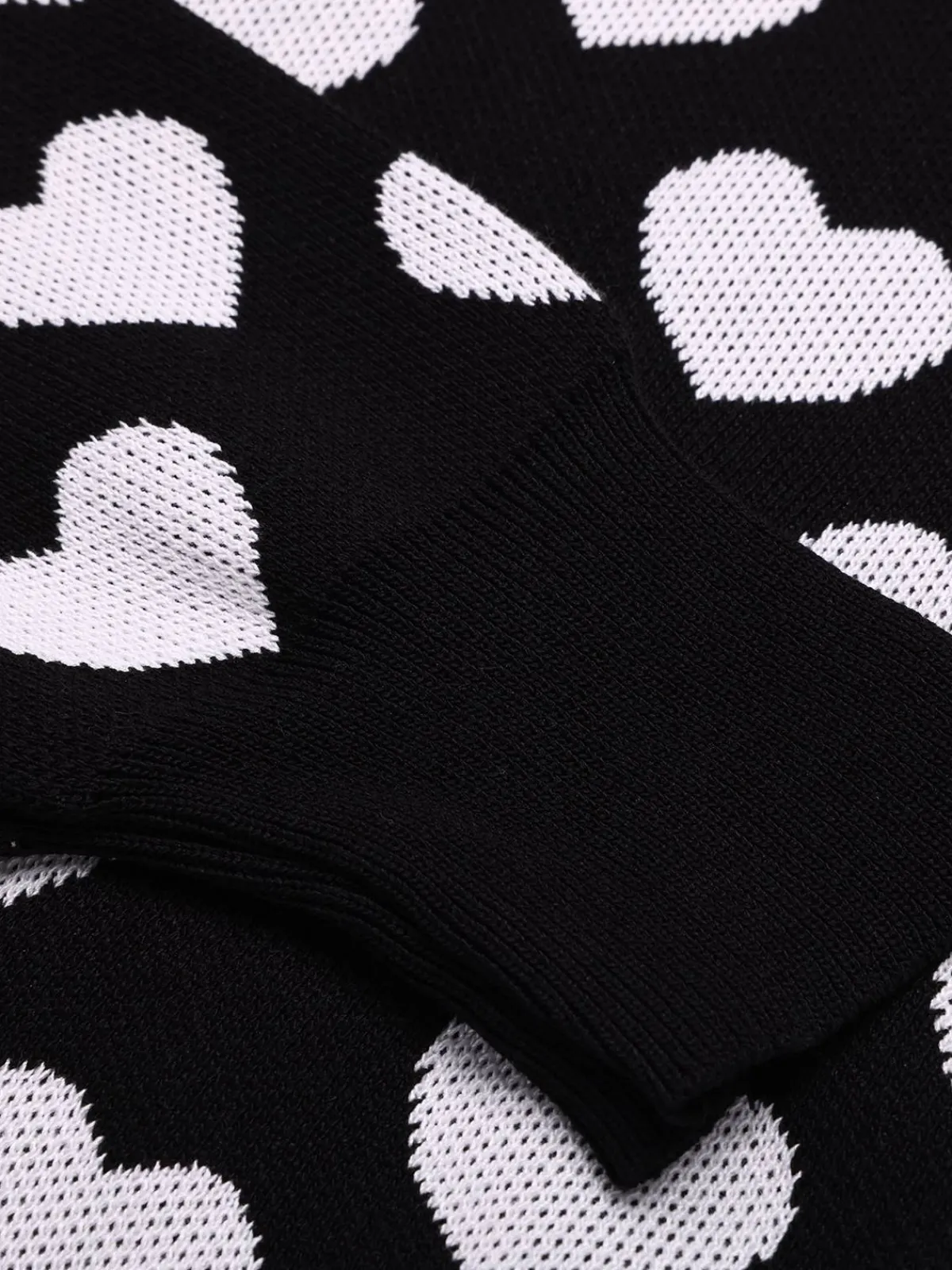 Outlet Retro Stage 1940s Hearts Contrast Short Sweater