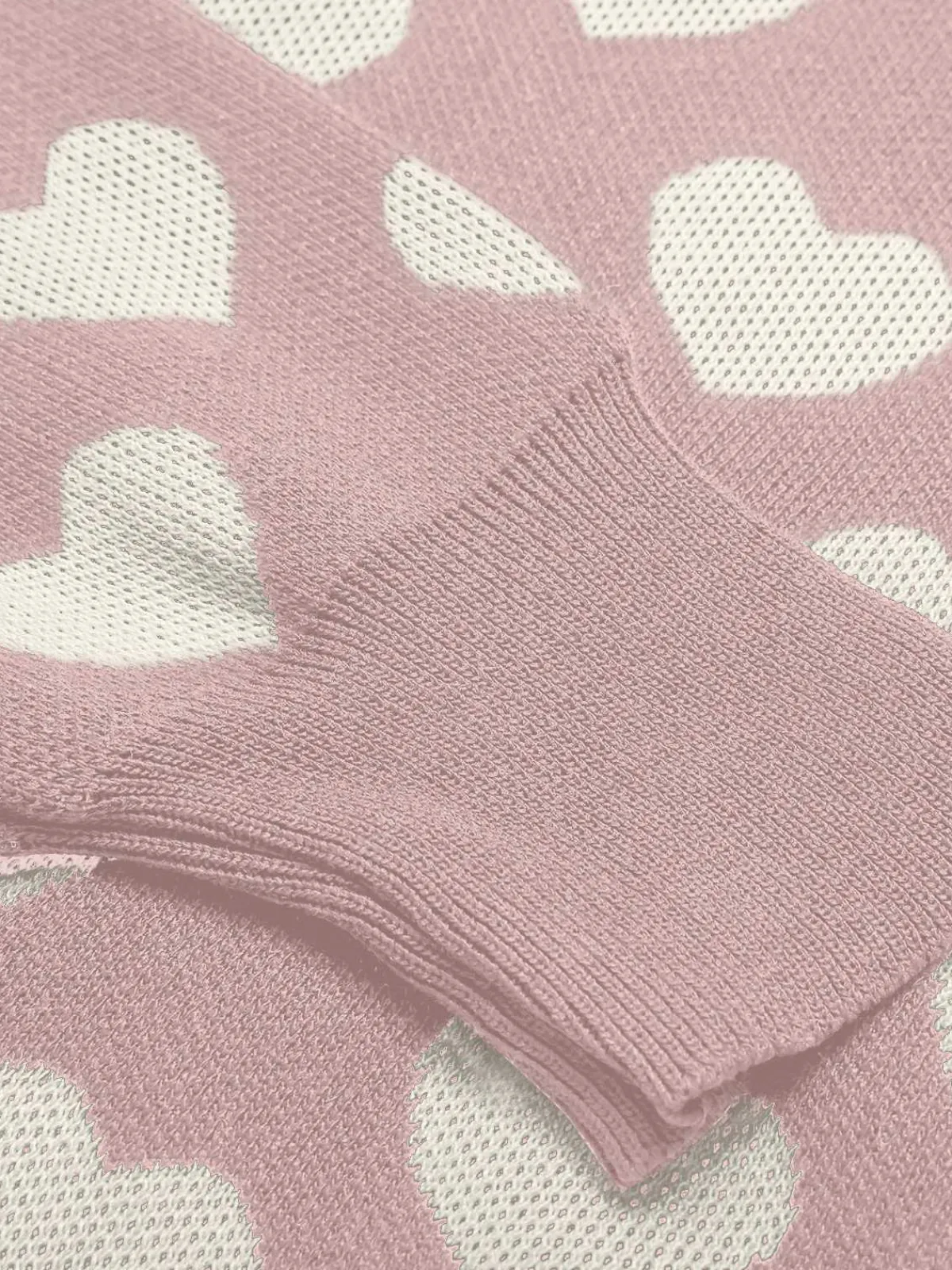 Outlet Retro Stage 1940s Hearts Contrast Short Sweater