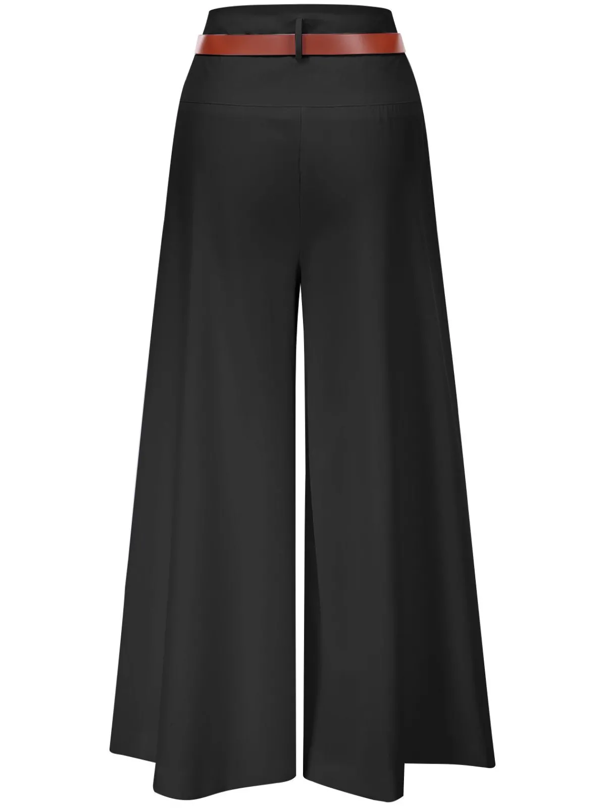 Sale Retro Stage 1930s High Waist Belted Wide-Leg Solid Pants