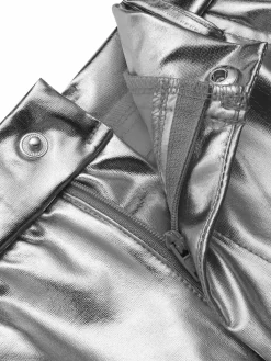 Discount Retro Stage 1960s High Waist Shiny Metallic Mini Skirt