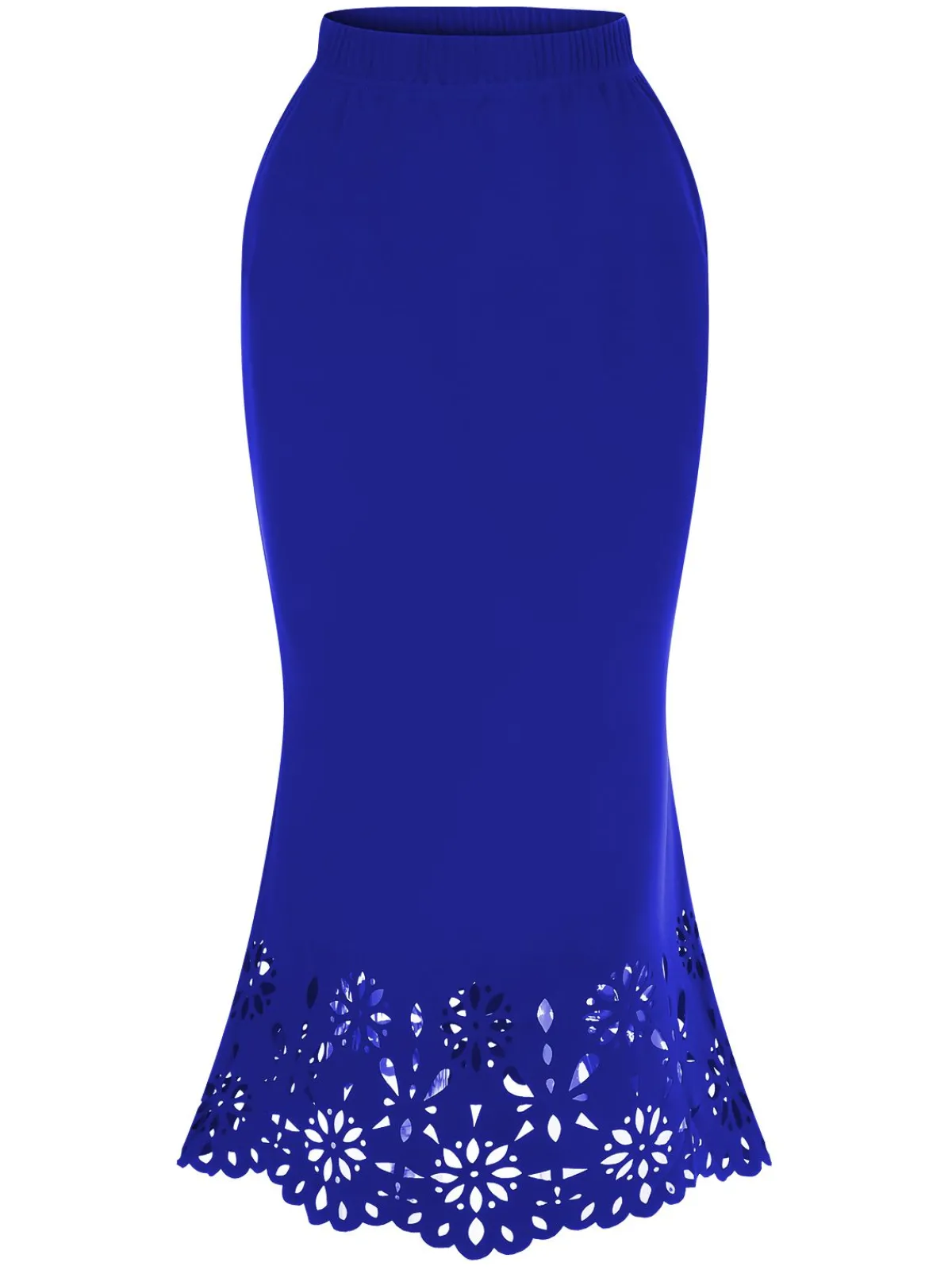 Best Retro Stage 1930s Hollow Out Solid Fishtail Skirt