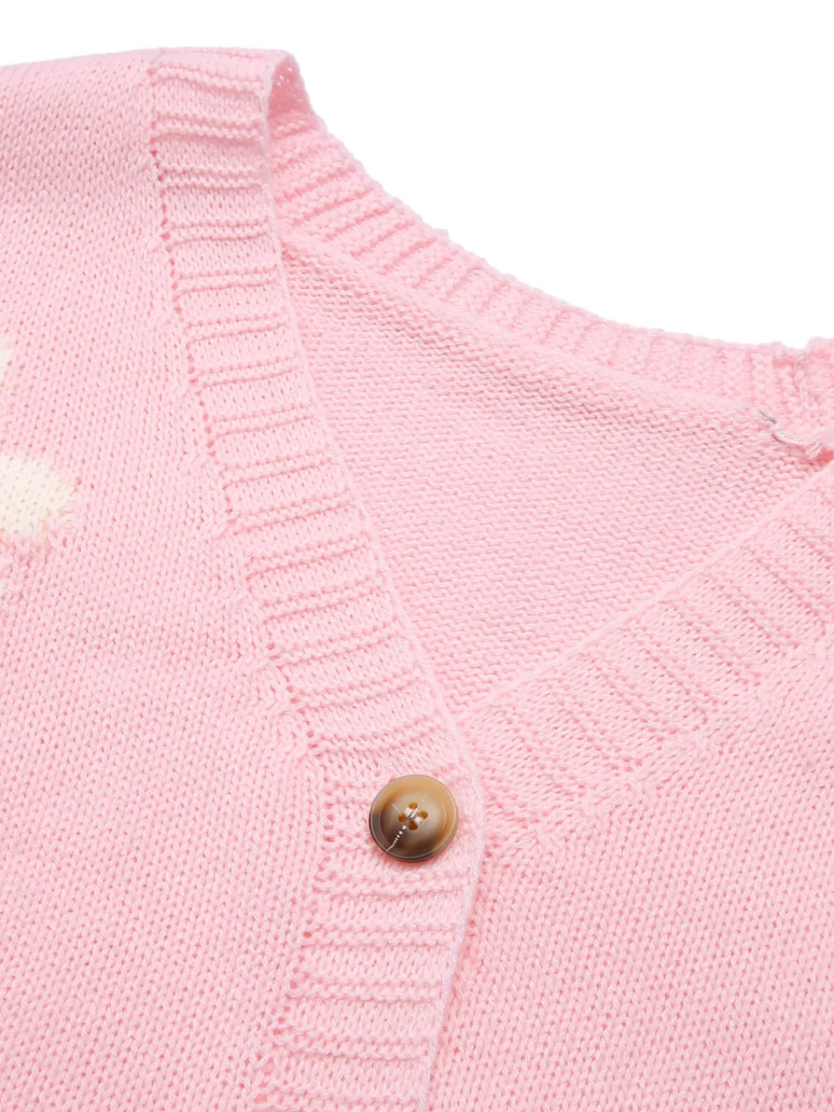 New Retro Stage 1960s Jacquard Floral Knitted Cardigan