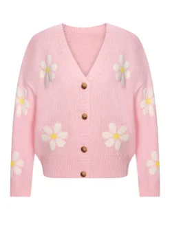 Clearance Retro Stage 1960s Jacquard Floral Knitted Cardigan