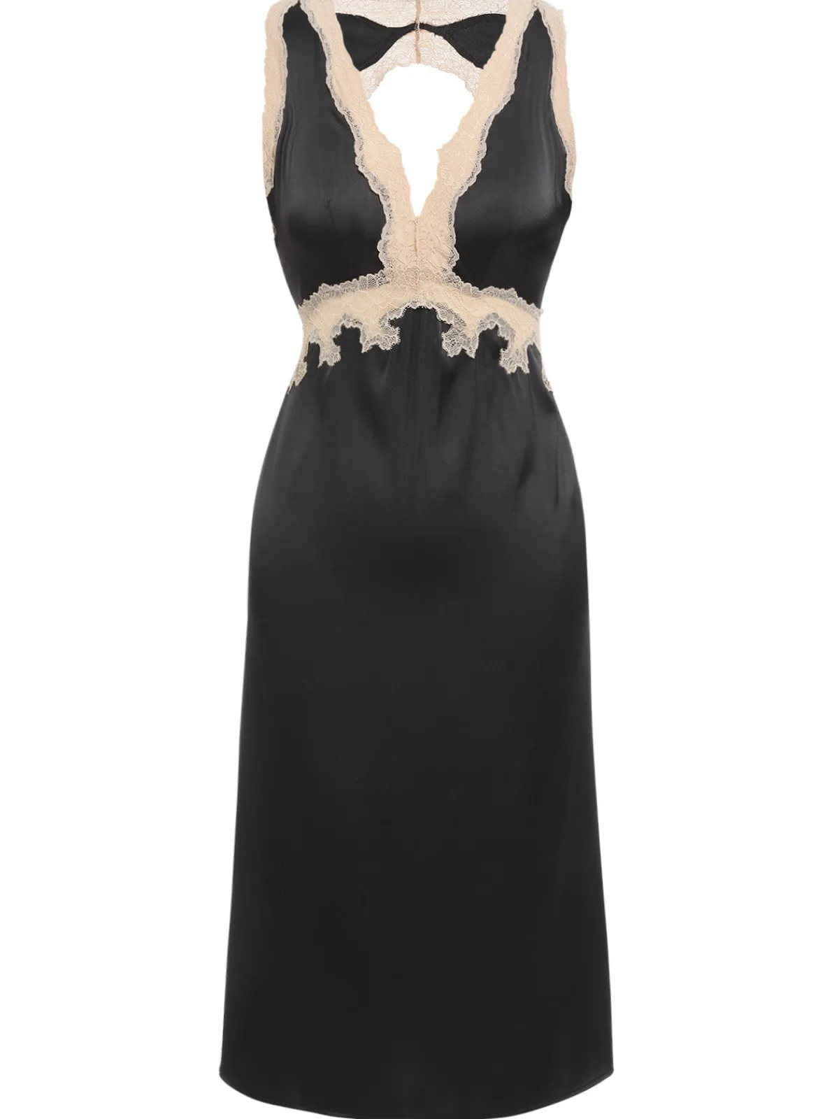 Discount Retro Stage 1950s Lace Backless V-Neck Satin Sleepwear