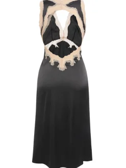 Discount Retro Stage 1950s Lace Backless V-Neck Satin Sleepwear