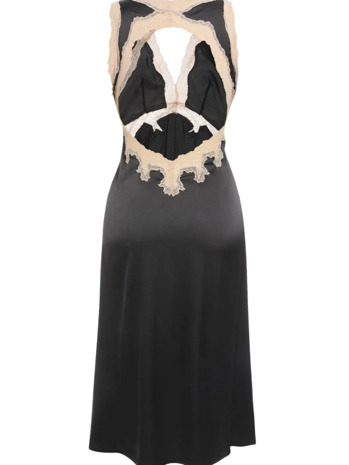 Discount Retro Stage 1950s Lace Backless V-Neck Satin Sleepwear