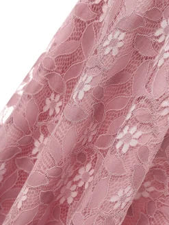 New Retro Stage 1950s Lace Cold Shoulder Ruffle Dress