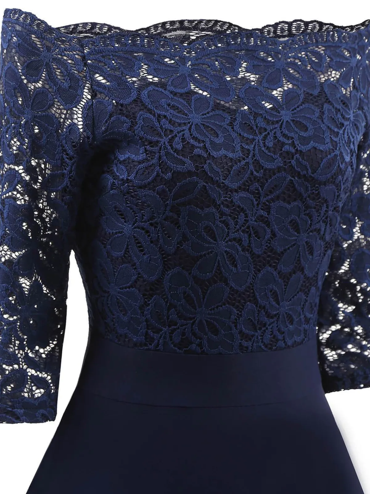 Clearance Retro Stage 1950s Lace Off Shoulder Dress