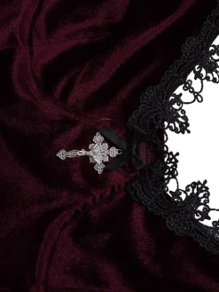 Outlet Retro Stage 1980s Lace Patchwork Cross Crop Camisole
