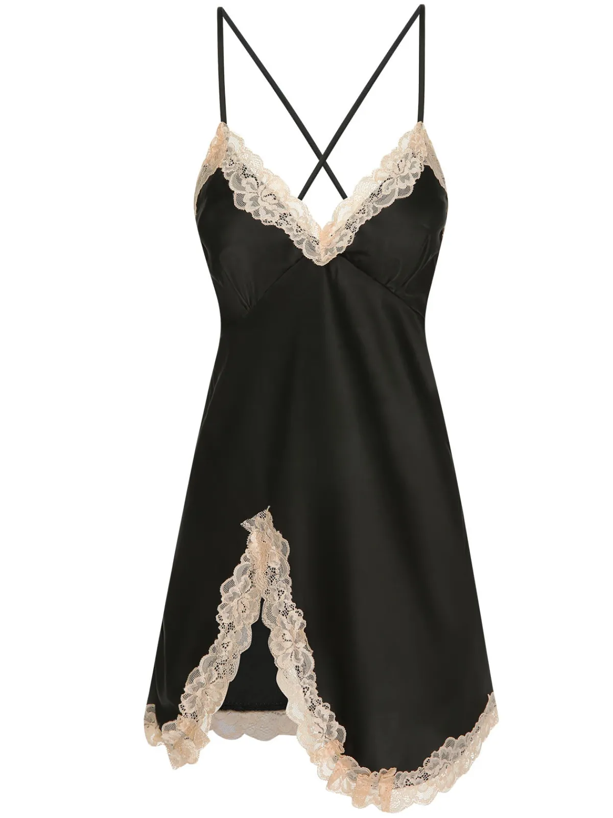 Clearance Retro Stage 1950s Lace Patchwork Suspender Sleepwear