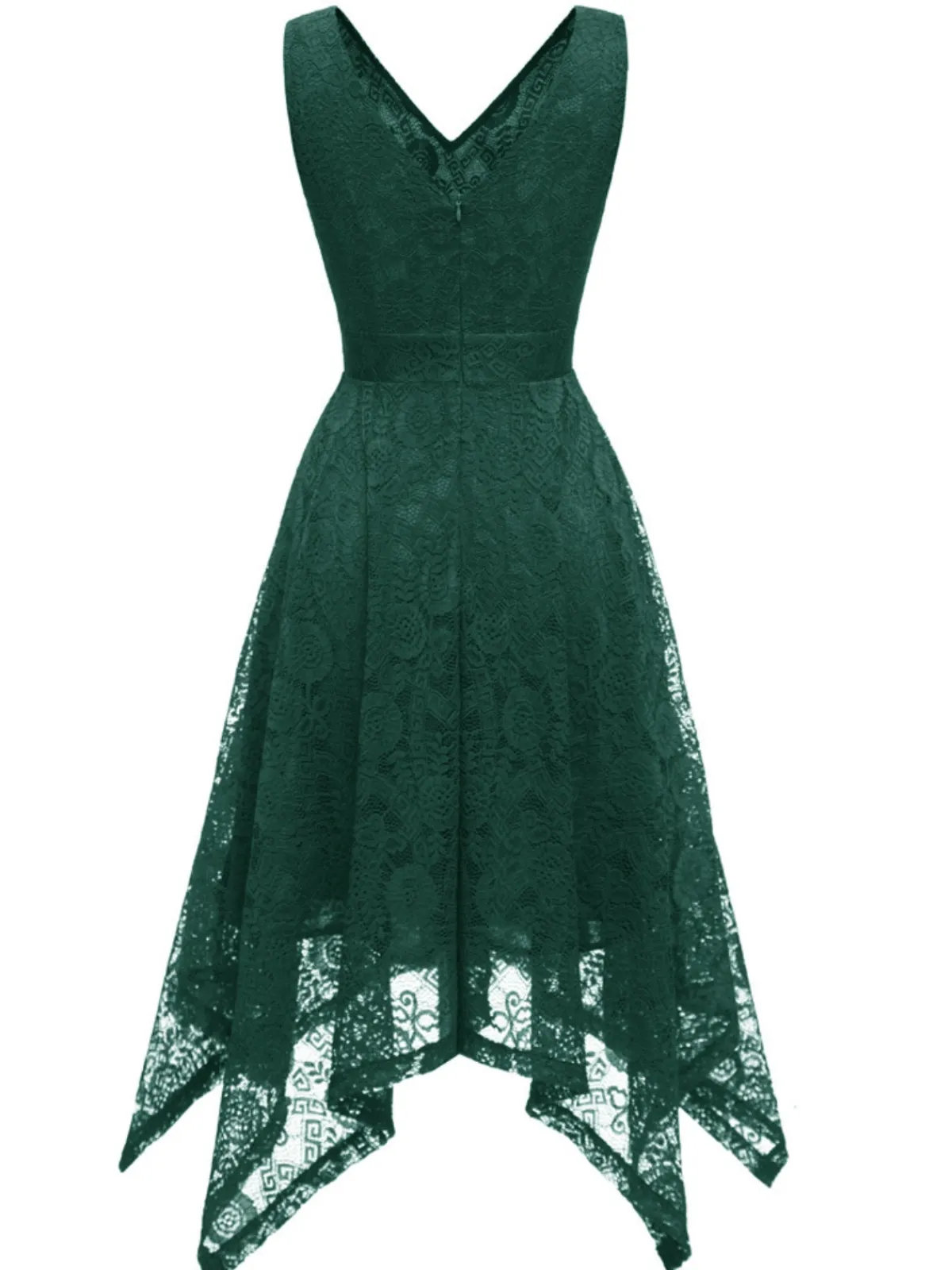 Online Retro Stage 1950s Lace Pointed Hem Swing Dress