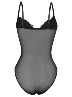 Fashion Retro Stage 1960s Lace Spaghetti Straps Corset Bodysuit