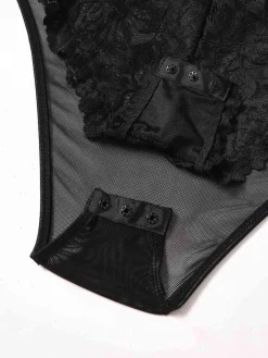 Fashion Retro Stage 1960s Lace Spaghetti Straps Corset Bodysuit