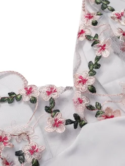 Outlet Retro Stage 1960s Lace Spaghetti Straps Satin Nightgown