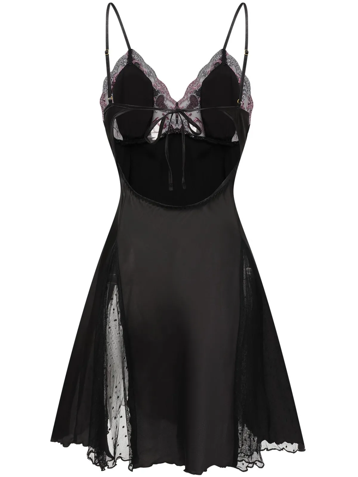 Outlet Retro Stage 1960s Lace Spaghetti Straps Satin Nightgown