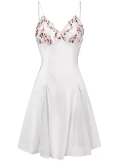 Outlet Retro Stage 1960s Lace Spaghetti Straps Satin Nightgown