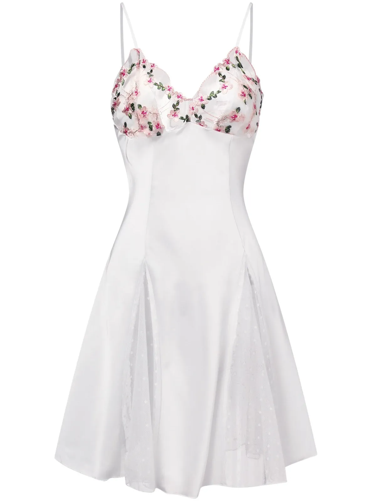 Outlet Retro Stage 1960s Lace Spaghetti Straps Satin Nightgown
