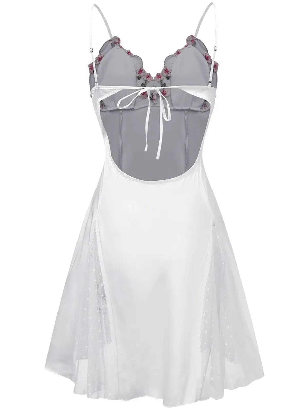 Outlet Retro Stage 1960s Lace Spaghetti Straps Satin Nightgown