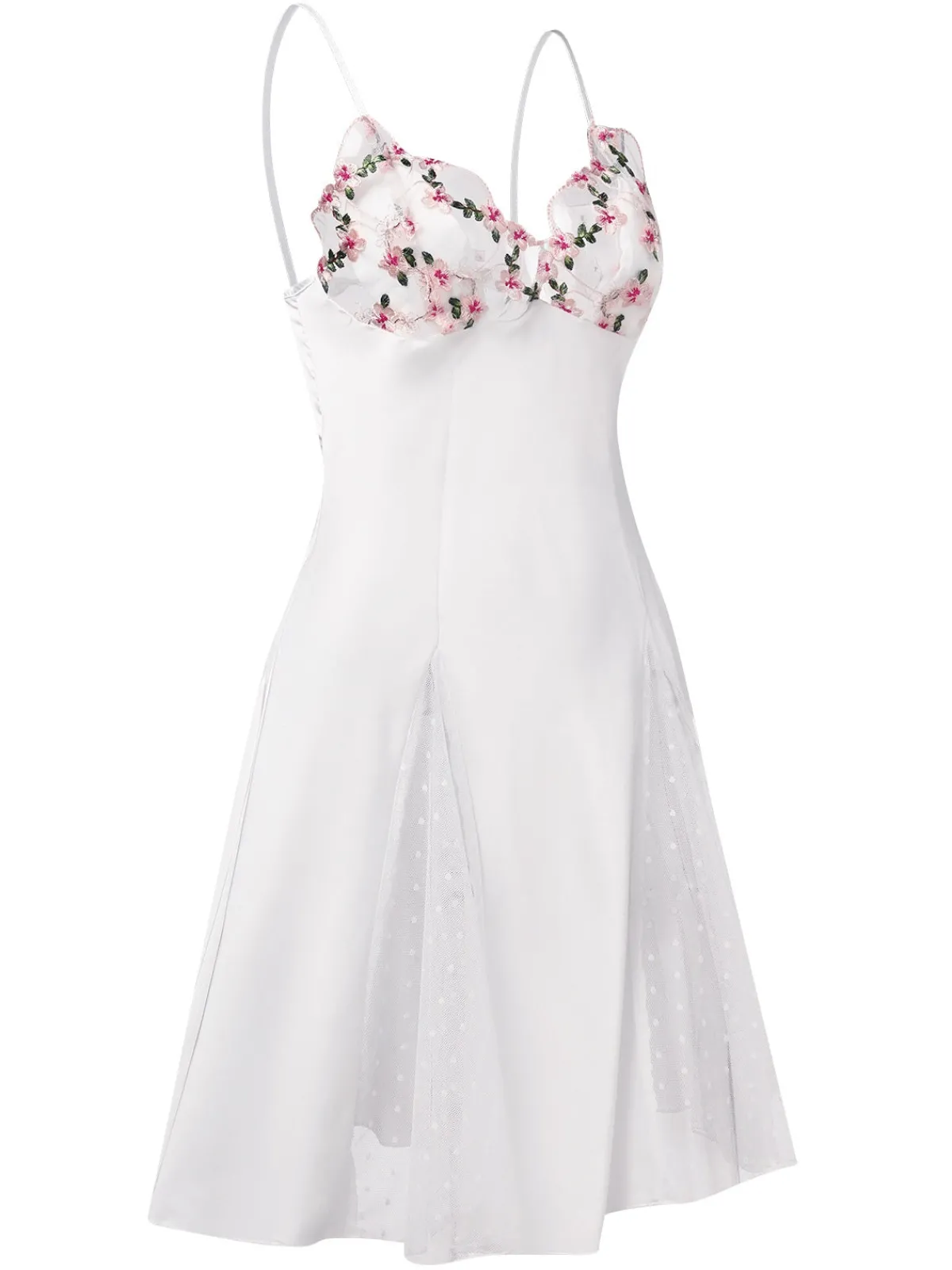 Outlet Retro Stage 1960s Lace Spaghetti Straps Satin Nightgown